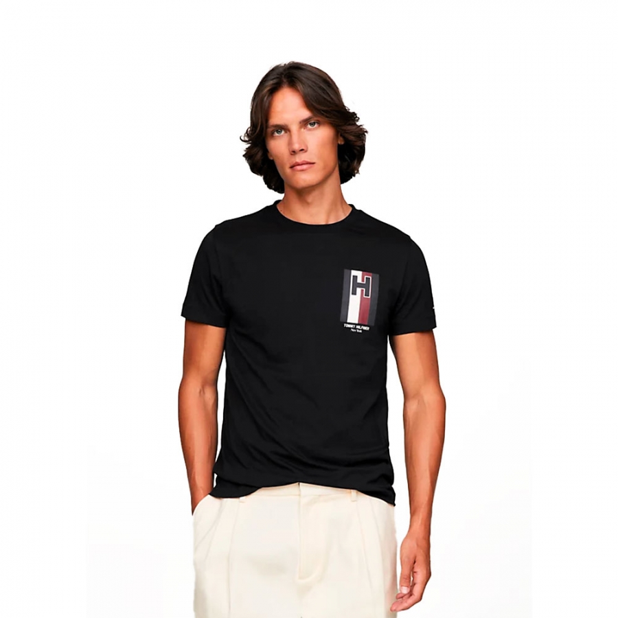 slim-fit-strick-t-shirt-mit-logo