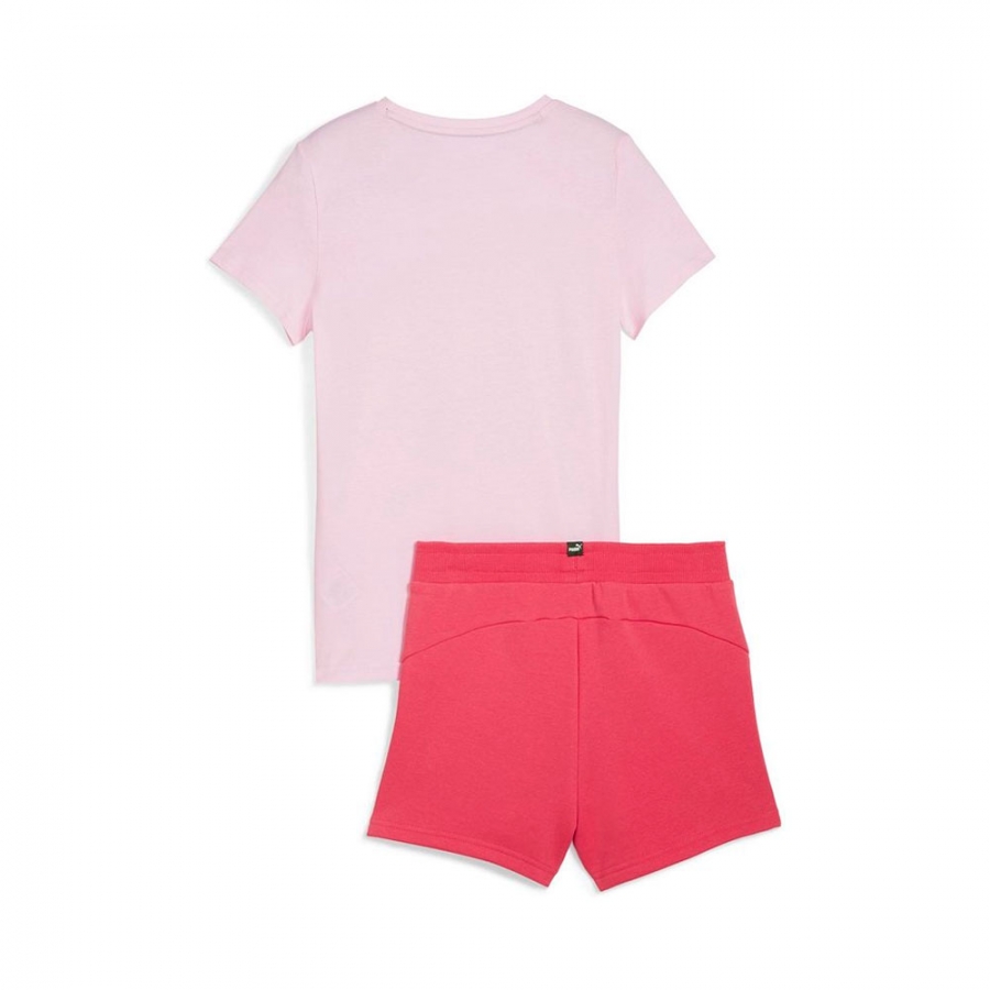 tuta-e-pantaloncini-con-logo-t-shirt-rosa