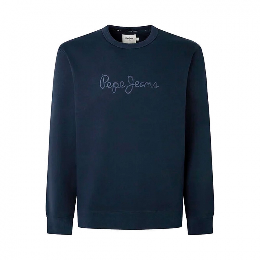 sweatshirt-com-gola-redonda-e-logotipo-bordado