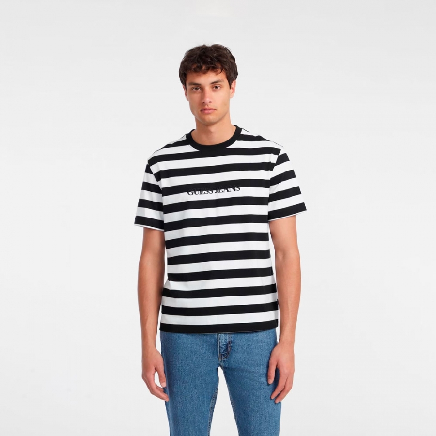 striped-t-shirt-with-logo