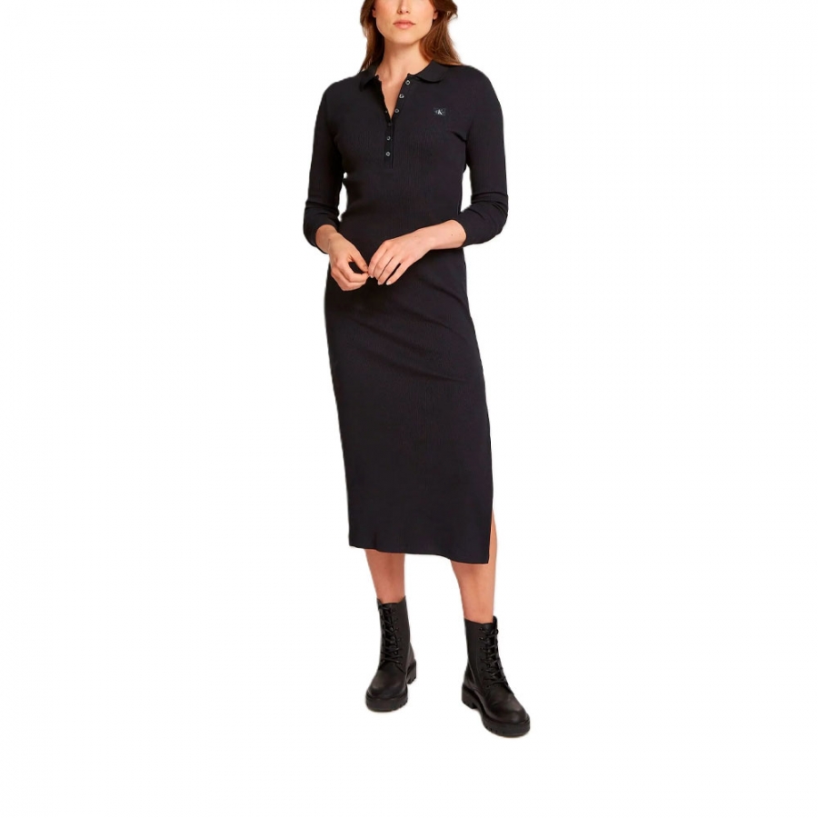 woven-label-rib-polo-dress