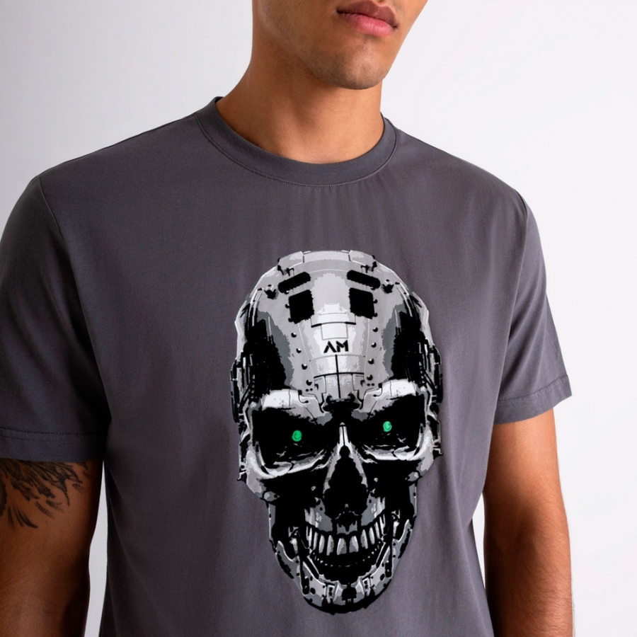 slim-fit-t-shirt-mit-cyber-skull-print