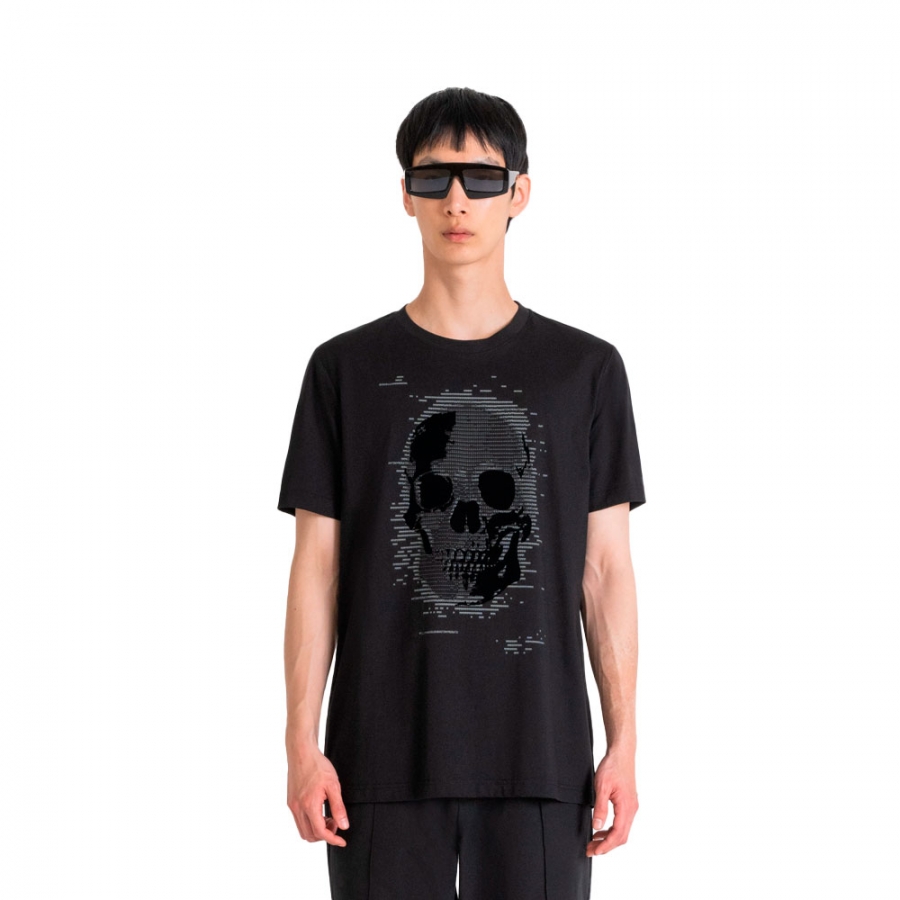 t-shirt-in-normaler-passform-mit-totenkopf-print