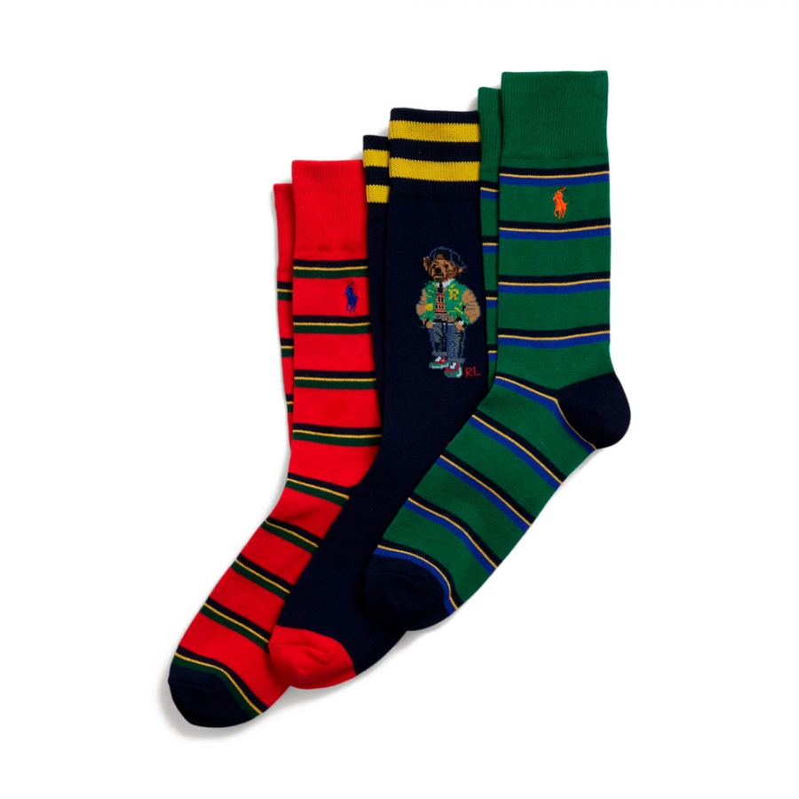 lot-de-3-chaussettes-motif-polo-bear-et-rayures