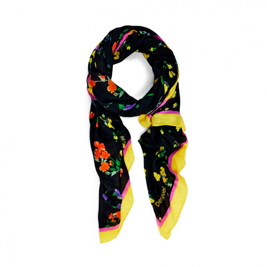 foulard-mixte-fleurs-rectangle