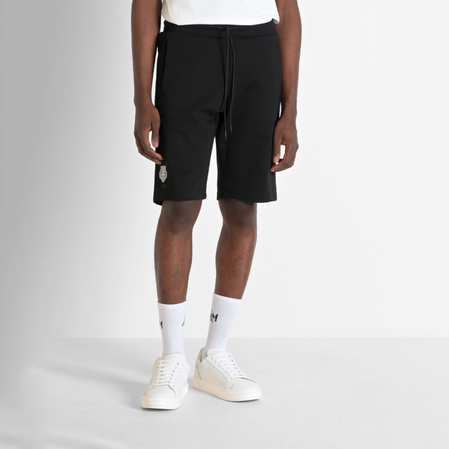 shorts-with-rubber-logo-print